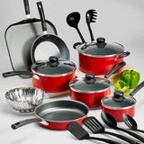 Batería De Cocina Primaware Rojo 18 Piezas Tramontina