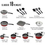 Batería De Cocina Primaware Rojo 18 Piezas Tramontina