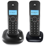 TELEFONO INALAMBRICO MOTOROLA MOTO500ID-2 2 AURCULARES IDENTIFICADOR DE LLAMADAS NEGRO